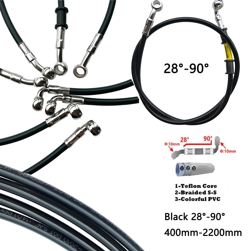 Negro 28 ° -90 °   Manguera de - Brake Line Motorcycle reseña y precio
