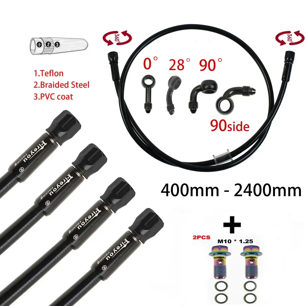 Manguera de freno trenzada AN3 - Motorcycle Brake Cable reseña y precio